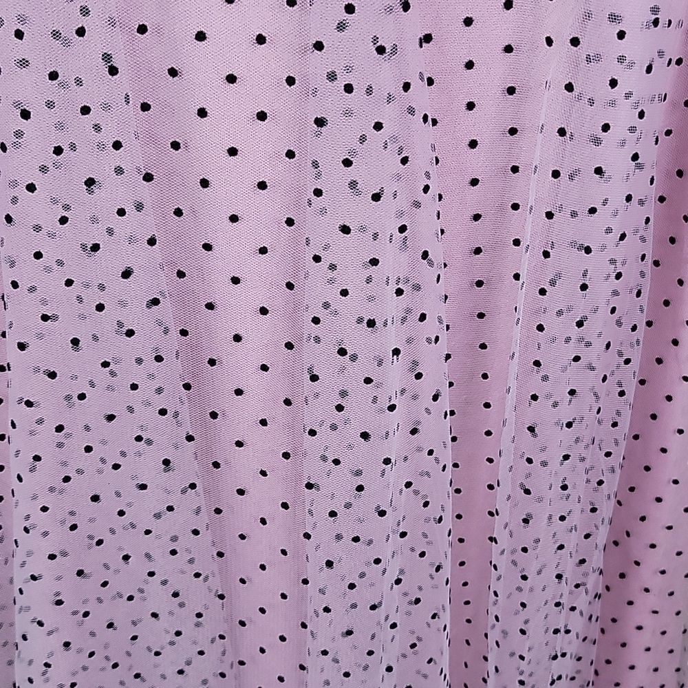 O. VIANCA Georgette Black Polka Dots on Pink‎ Maxi Skirt Small - Picture 3 of 9